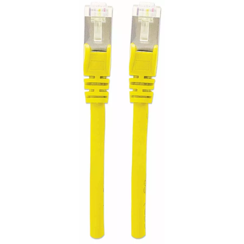 Intellinet tīkla komutācijas kabelis, Cat7 kabelis/Cat6A savienotāji, 10 m, dzeltens, varš, S/FTP, LSOH / LSZH, PVC, RJ45, apzeltīti kontakti, bez aizķeršanās, ar aizsarguzmavu, mūža garantija