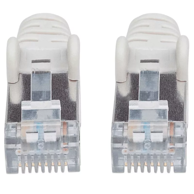 Intellinet tīkla savienojuma kabelis, Cat7 kabelis/Cat6A spraudņi, 5 m, pelēks, varš, S/FTP, LSOH / LSZH, PVC, RJ45, zeltīti kontakti, bez aizķeršanās, ar uzmavu, mūža garantija