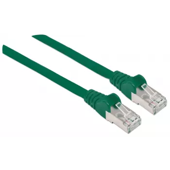 Intellinet tīkla pieslēguma kabelis, Cat6A, 7,5 m, zaļš, varš, S/FTP, LSOH / LSZH, PVC, RJ45, apzeltīti kontakti, bez aizķeršanās, ar aizsarguzmavu, mūža garantija