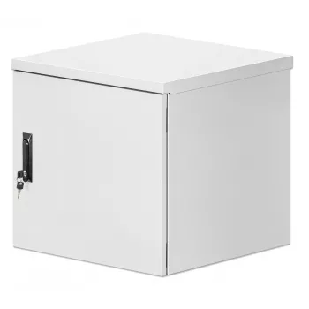 Intellinet Industrial IP55 19 collu sienas skapis ar integrētiem ventilatoriem, 12U 600 mm dziļums, uz jumta uzstādīts divu ventilatoru ventilācijas bloks, no putekļiem un ūdens aizsargāts korpuss, samontēts, gaiši pelēks RAL7035