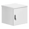 Intellinet Industrial IP55 19 collu sienas skapis ar integrētiem ventilatoriem, 12U 600 mm dziļums, uz jumta uzstādīts divu ventilatoru ventilācijas bloks, no putekļiem un ūdens aizsargāts korpuss, samontēts, gaiši pelēks RAL7035