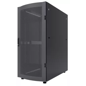 Intellinet 19 collu serveru skapis — stāvošs, 36U, 600x1200 mm (platums x dziļums), melns, plakani iepakots, maks. 1500 kg, daudzpunktu durvju slēdzene, viena slēdzene katram sānu panelim, lietderīgais dziļums 123–973 mm, IP20 novērtējums, plaukts, tērauds