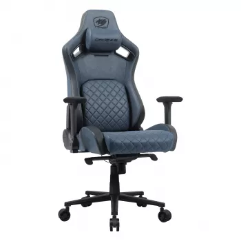 Universāls spēļu krēsls Cougar CGR-DSF-BUB — polsterēts sēdeklis, maksimālā slodze 150 kg, P760×D690×A1295 mm, tumši zils
