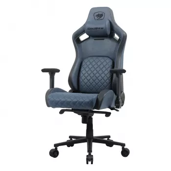 Universāls spēļu krēsls Cougar CGR-DSF-BUB — polsterēts sēdeklis, maksimālā slodze 150 kg, P760×D690×A1295 mm, tumši zils