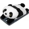 LAUT MAGMOJI maciņš — ar MagSafe saderīgs maciņš ar Pandas dizainu, ABS/plīša/auduma/metāla/neilona, melns & balts