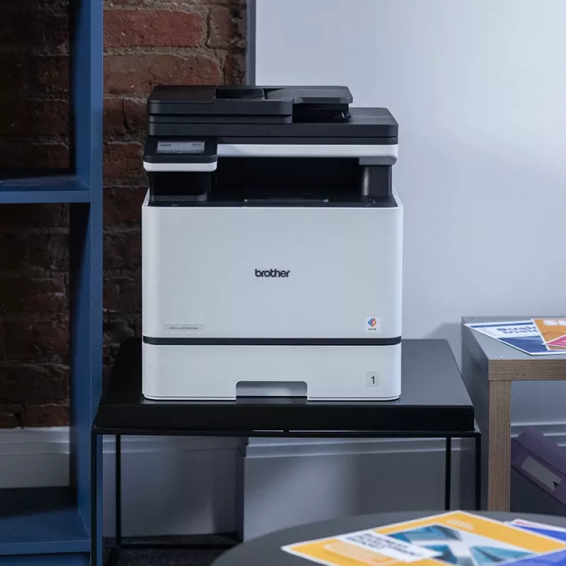 Daudzfunkciju printeris Brother MFC-L8730CDW — lāzera, A4, krāsains, 2400×600 DPI, 31 lpp./min, Wi‑Fi, dupleksā druka