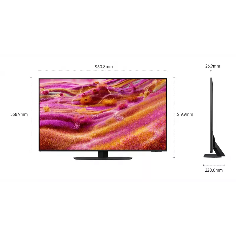 Smart TV Samsung QE43QN90FAT 43 collas (109,2 cm) Neo QLED 4K Ultra HD, Wi‑Fi, DVB-T2/C/S2, melns