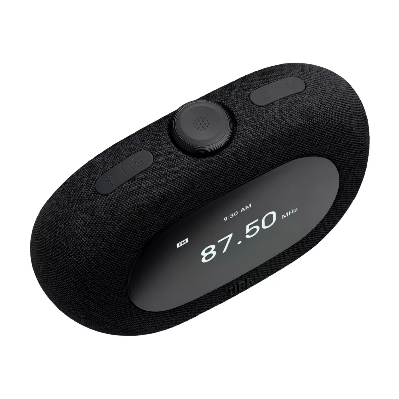 Pulksteņa radio JBL HORIZON 3 — DAB/DAB+/FM, 5 W RMS, 65–20 000 Hz, LCD displejs, rotējoša skaļuma regulēšana, melna