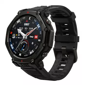 Amazfit T-rex 3 Pro 3,35 cm (1,32 collas) AMOLED 44 mm digitāls 466 x 466 pikseļi Skārienjūtīgs Melns Wi-Fi GPS (satelīts)