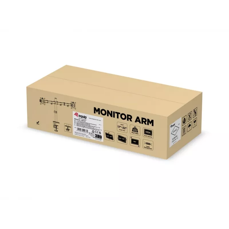 Equip 17 collu-32 collu šarnīrveida dubultā monitora galda stiprinājuma kronšteins