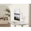 Equip 17 collu-35 collu lielas slodzes dubultā monitora galda stiprinājuma kronšteins, balts