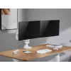 Equip 17 collu-35 collu lielas slodzes dubultā monitora galda stiprinājuma kronšteins, balts