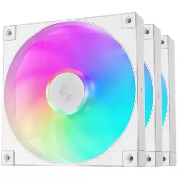 Dzesēšanas ventilators DeepCool FD14 ARGB balta 140mm 3in1 — 140 mm, ARGB, balts, 3 gab. komplekts