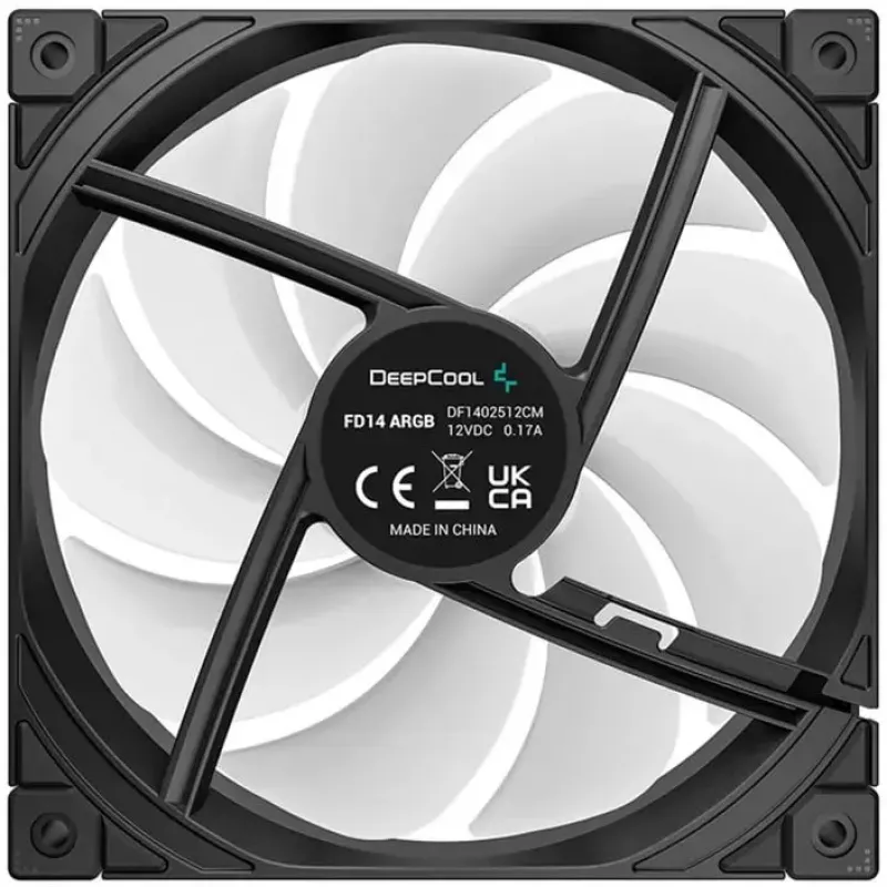 Korpusa ventilators DeepCool FD14 ARGB 140mm Melns 140x140x25