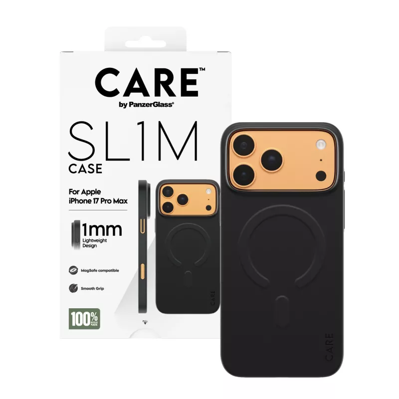 Telefona vāciņš PanzerGlass CARE™ SL1M vāciņš Melns ar MagSafe priekš iPhone 17 Pro Max
