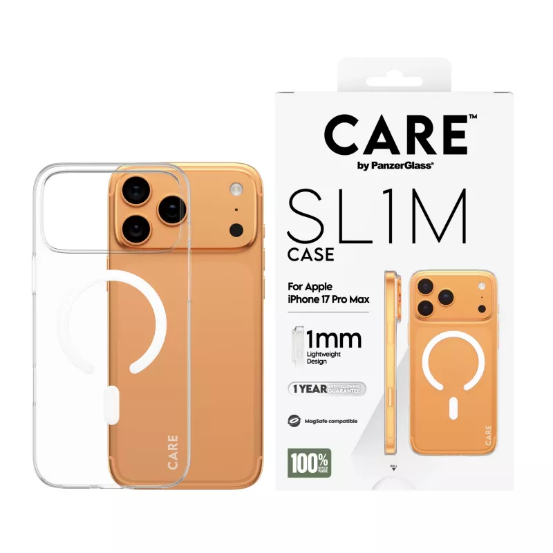 Aizsargvāciņš PanzerGlass CARE™ SL1M Case caurspīdīgs ar MagSafe priekš iPhone 17 Pro Max