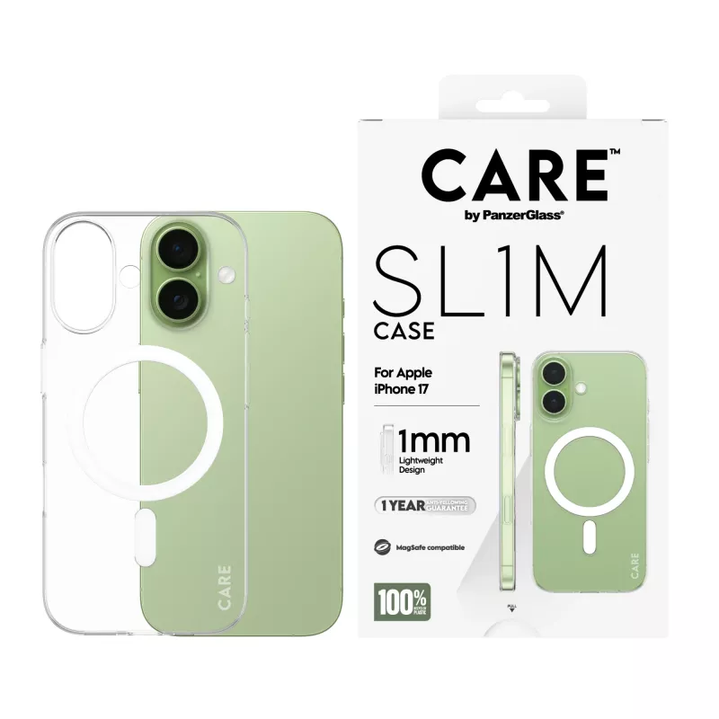 Aizsardzības vāciņš PanzerGlass CARE™ SL1M vāciņš Transparent ar MagSafe iPhone 17
