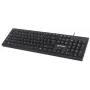 Manhattan tastatūra USB vadu, melna, pilna izmēra taustiņi, 1,5 m kabelis, USB-A savienojums, Plug and Play, trīs gadu garantija