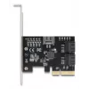 Iekšējais SATA adapteris DELOCK 90890 — PCIe uz 5× SATA (JMicron JMB585), zema profila, melns