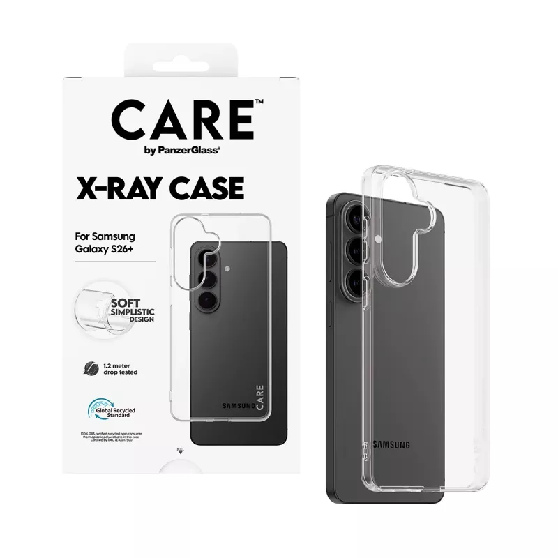 Aizsardzības PanzerGlass CARE X-Ray vāciņš Samsung Galaxy S26+ (CR41489) — caurspīdīgs aizsargtelefona vāciņš