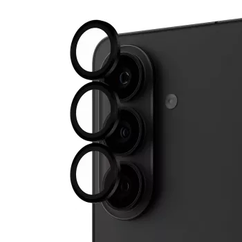 PanzerGlass Hoops kameras objektīva aizsargs melns Samsung Galaxy S26 / S26+ — rūdītais stikls un silikons, izturīgs pret skrāpējumiem un triecieniem