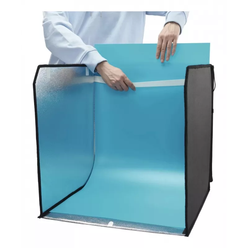 Mini foto studija HAMA salokāma kaste ar LED gredzena gaismu 50×50 cm, modelis 00004664