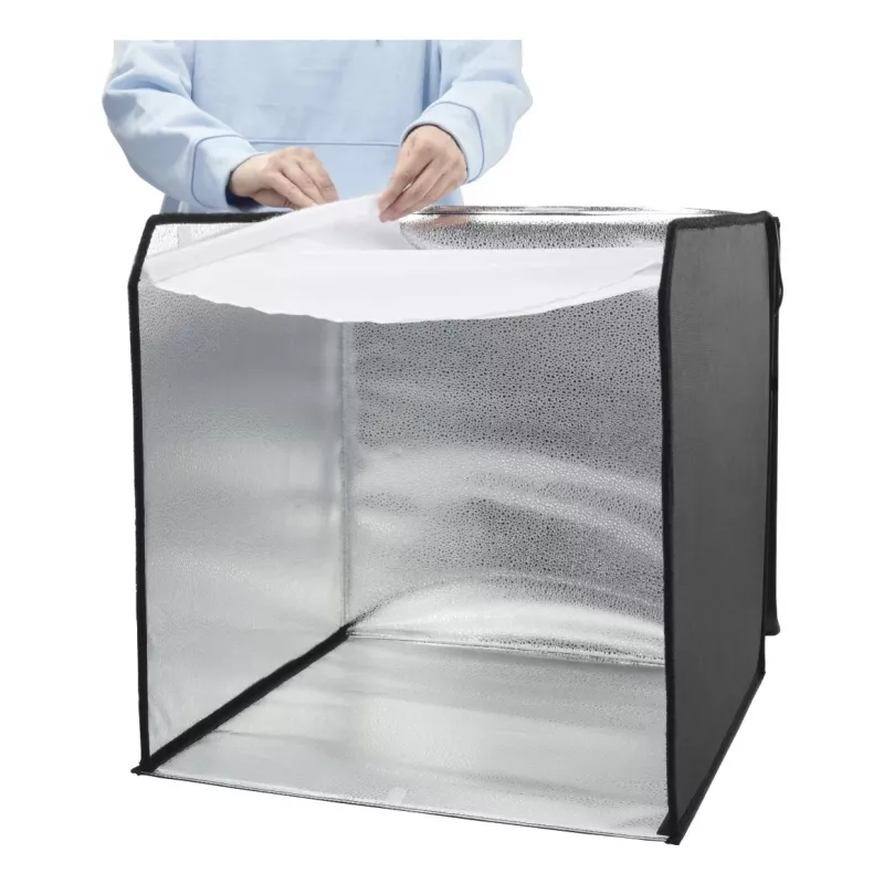 Mini foto studija HAMA salokāma kaste ar LED gredzena gaismu 50×50 cm, modelis 00004664