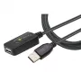 Techly IUSB-REP220TY3 USB kabelis USB 2.0 20 m USB A Melns