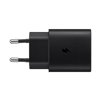 Sienas lādētājs Samsung EP-TA800XBEGEU 25W USB-C ātrā uzlāde, kompakts maiņstrāvas adapteris
