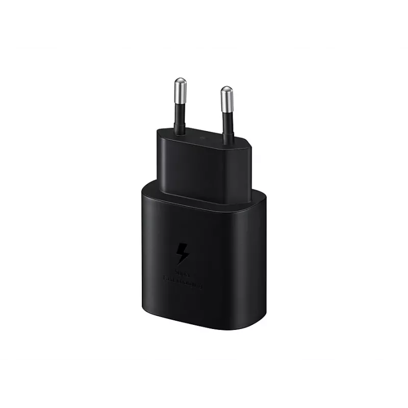Sienas lādētājs Samsung EP-TA800XBEGEU 25W USB-C ātrā uzlāde, kompakts maiņstrāvas adapteris