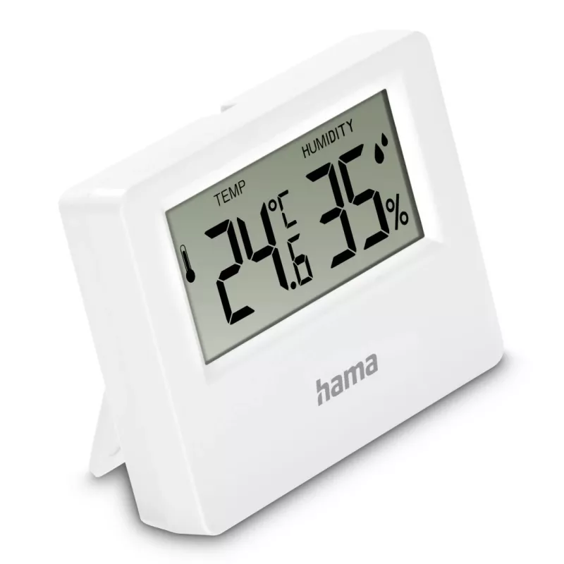 Hama Ebro termometrs un higrometrs, digitāls, iekštelpām vai ārā, balts