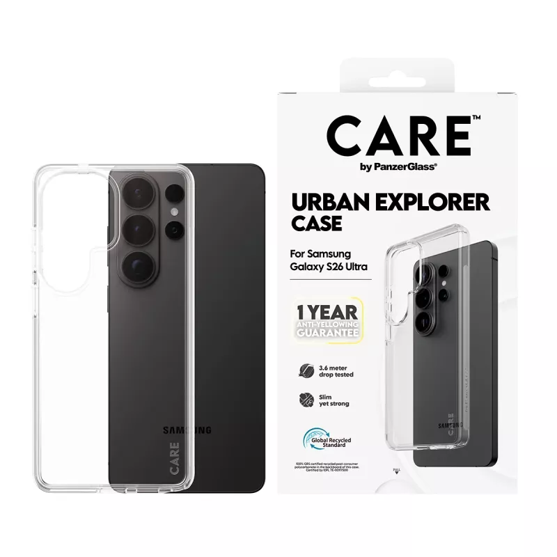 Aizsargvāciņš PanzerGlass CARE by Urban Explorer vāciņš Samsung Galaxy S26 Ultra, caurspīdīgs