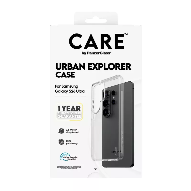Aizsargvāciņš PanzerGlass CARE by Urban Explorer vāciņš Samsung Galaxy S26 Ultra, caurspīdīgs