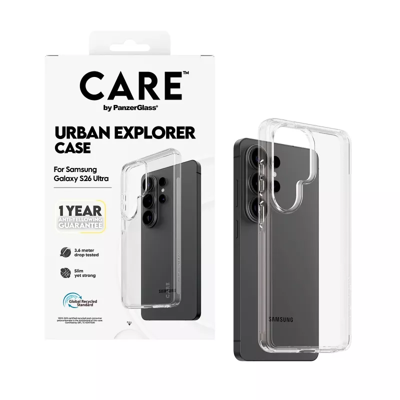 Aizsargvāciņš PanzerGlass CARE by Urban Explorer vāciņš Samsung Galaxy S26 Ultra, caurspīdīgs