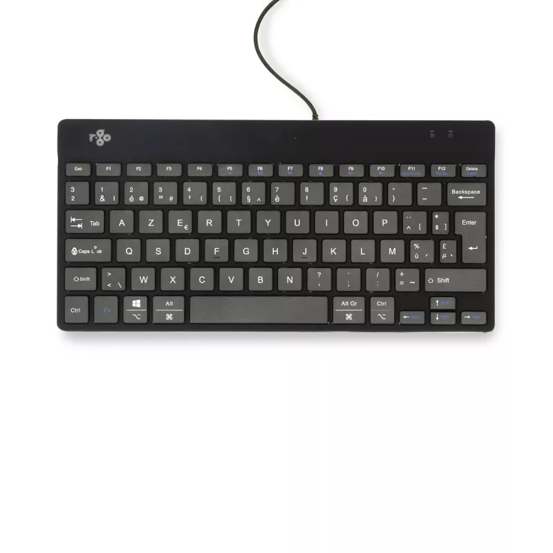 R-Go Tools Ergonomic tastatūra R-Go Compact Break, kompakta tastatūra ar pārtraukumu programmatūru, AZERTY (BE), vadu, melna