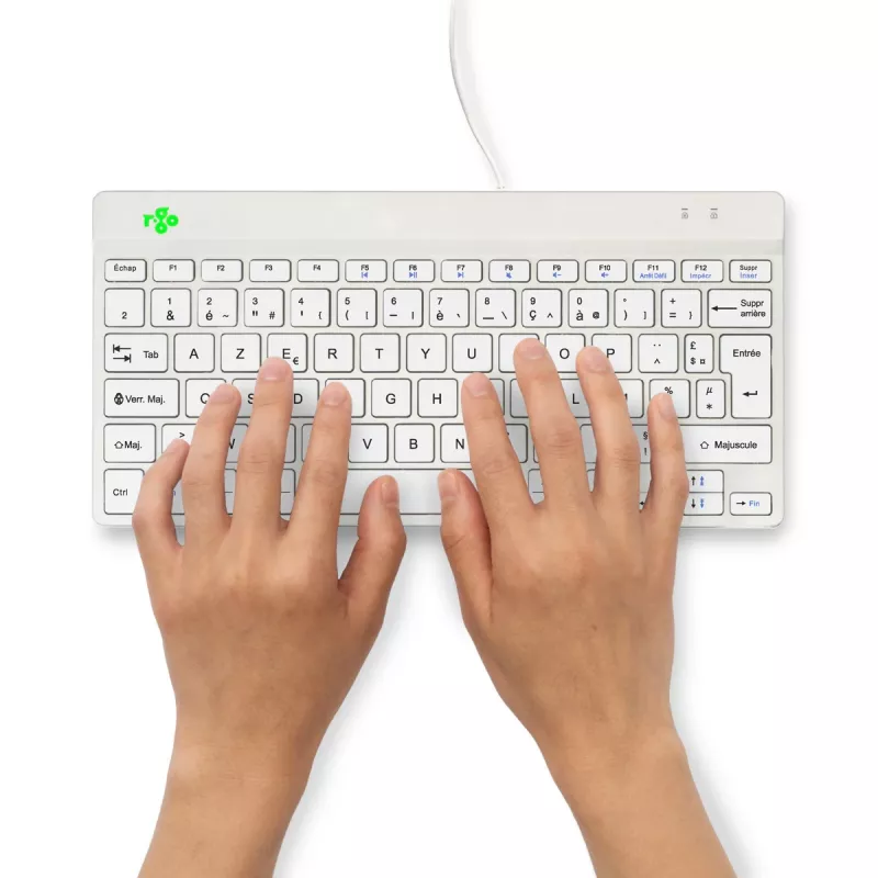 R-Go Tools Ergonomic tastatūra R-Go Compact Break, compact tastatūra with break software, AZERTY (FR), wired, balta
