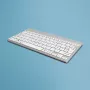 R-Go Tools Ergonomiska tastatūra R-Go Compact Break, kompakta tastatūra ar pārtraukumu programmatūru, AZERTY (FR), Bluetooth, balta