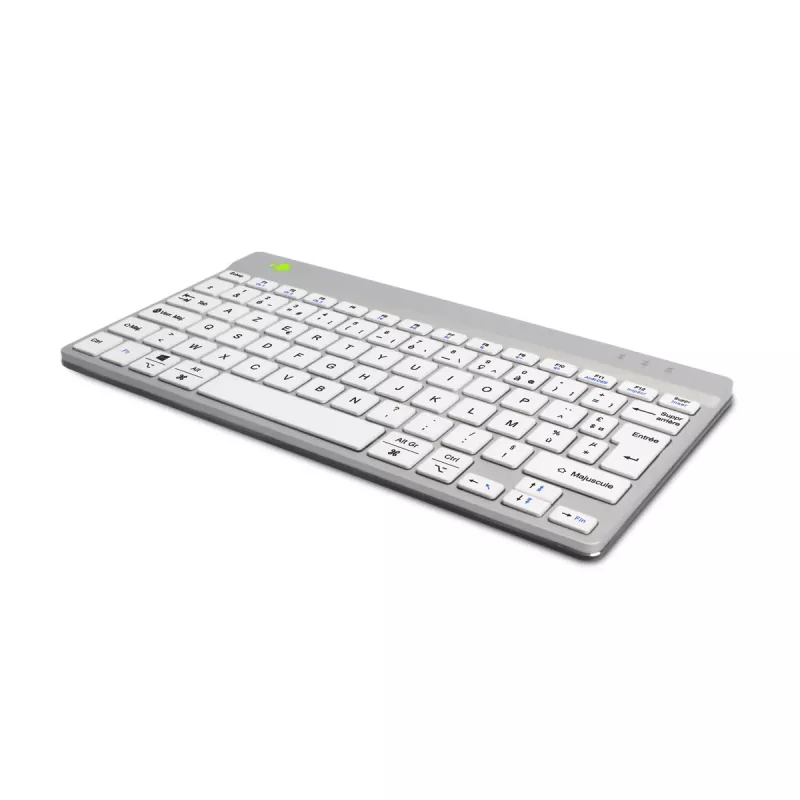 R-Go Tools Ergonomiska tastatūra R-Go Compact Break, kompakta tastatūra ar pārtraukumu programmatūru, AZERTY (FR), Bluetooth, balta