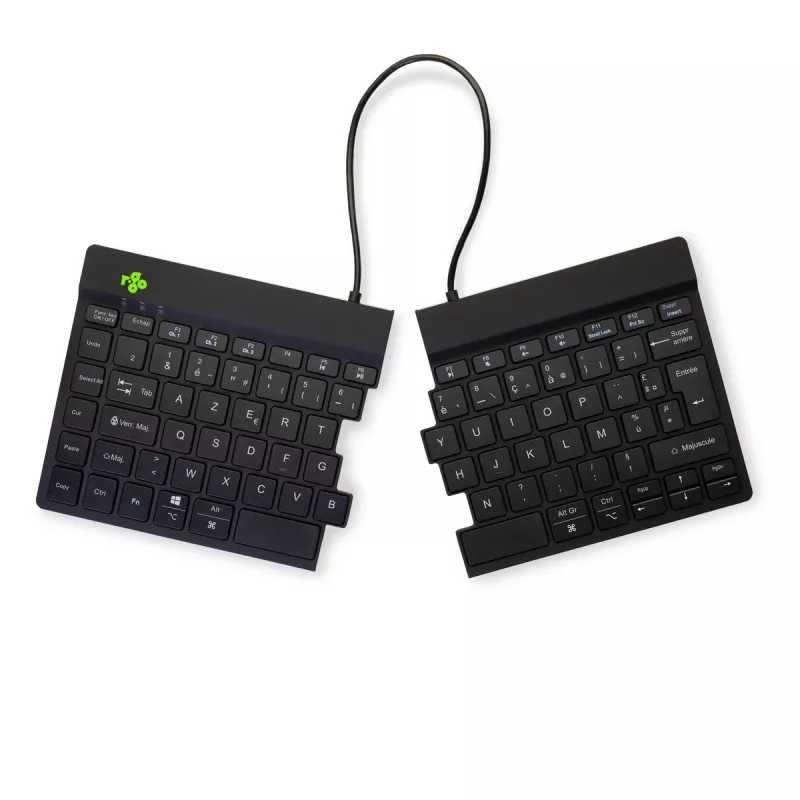 R-Go Tools Ergonomic tastatūra R-Go Split Break with break software, ergonomiska dalītā tastatūra, AZERTY (FR), Bluetooth, melna