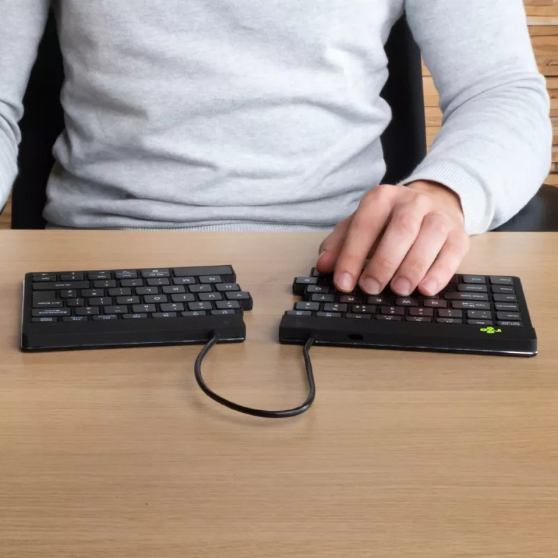 R-Go Tools Ergonomic tastatūra R-Go Split Break with break software, ergonomiska dalītā tastatūra, AZERTY (FR), Bluetooth, melna