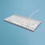 R-Go Tools Ergonomiska tastatūra R-Go Compact Break, kompakta tastatūra ar pārtraukuma programmatūru, AZERTY (BE), vadu, balta