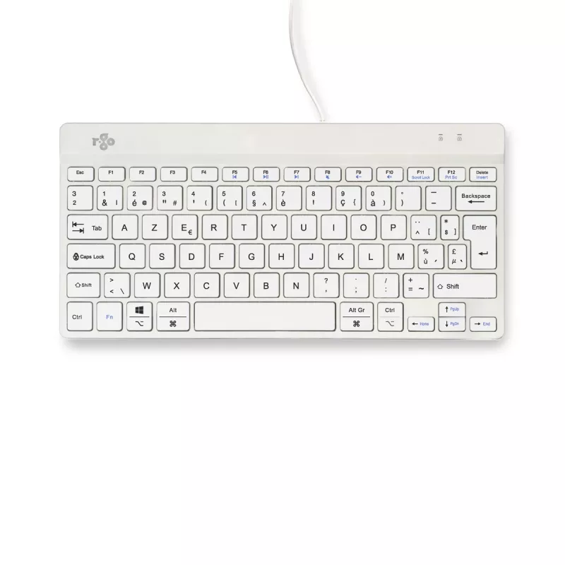 R-Go Tools Ergonomiska tastatūra R-Go Compact Break, kompakta tastatūra ar pārtraukuma programmatūru, AZERTY (BE), vadu, balta