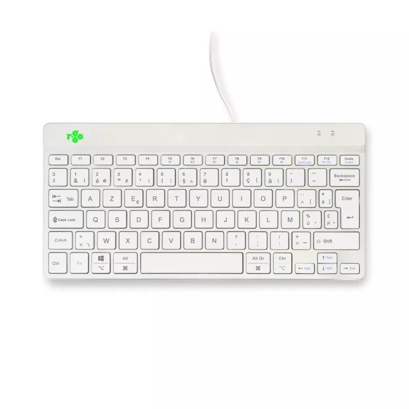 R-Go Tools Ergonomiska tastatūra R-Go Compact Break, kompakta tastatūra ar pārtraukuma programmatūru, AZERTY (BE), vadu, balta