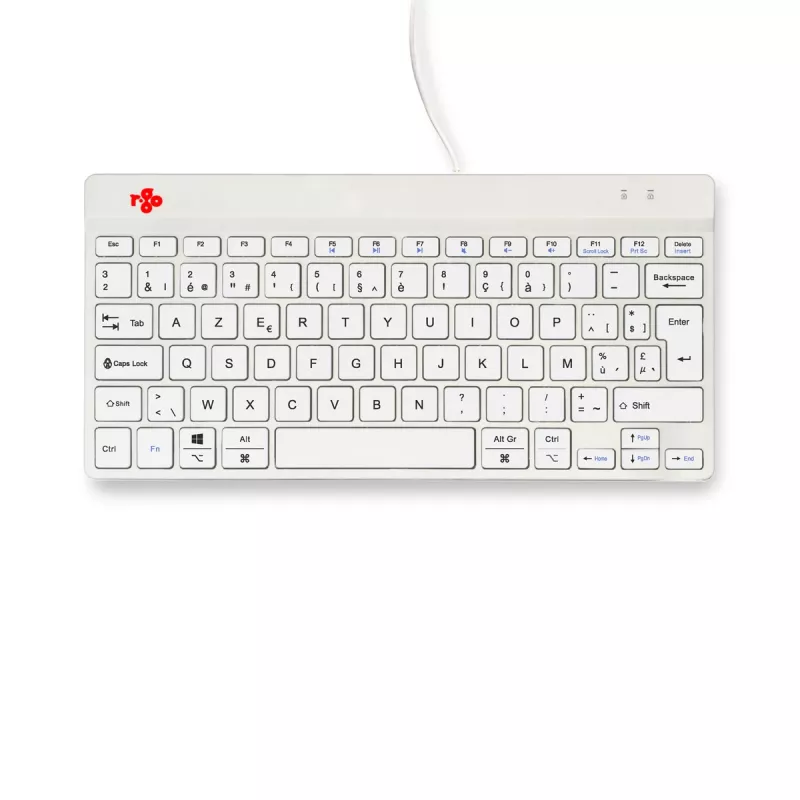 R-Go Tools Ergonomiska tastatūra R-Go Compact Break, kompakta tastatūra ar pārtraukuma programmatūru, AZERTY (BE), vadu, balta