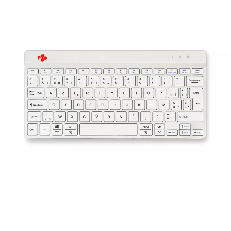 R-Go Tools ergonomiskā tastatūra R-Go Compact Break, kompakta tastatūra ar pārtraukuma programmatūru, AZERTY (BE), Bluetooth, balta