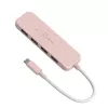 USB-C uz 4 portu USB-A Gen 2 centrmezgls j5create — 10 Gbps, USB 3.2, rožains, ABS pārstrādāta plastmasa, 100×27×19 mm