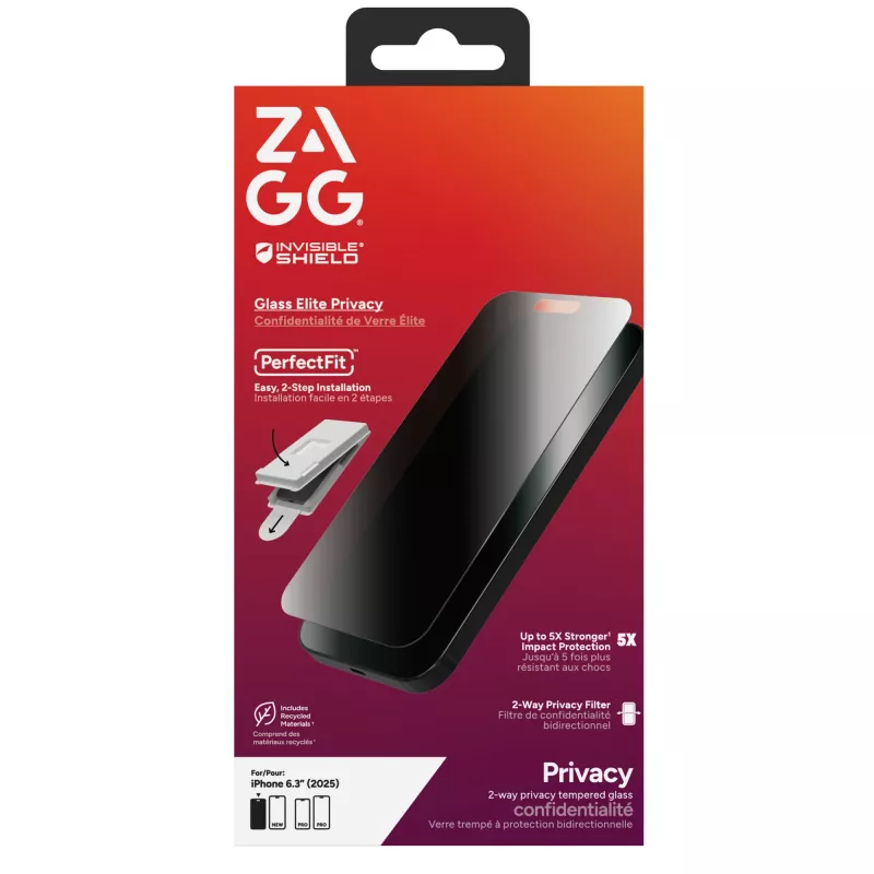 InvisibleShield Glass Elite Privacy ekrāna aizsargs Apple iPhone 17
