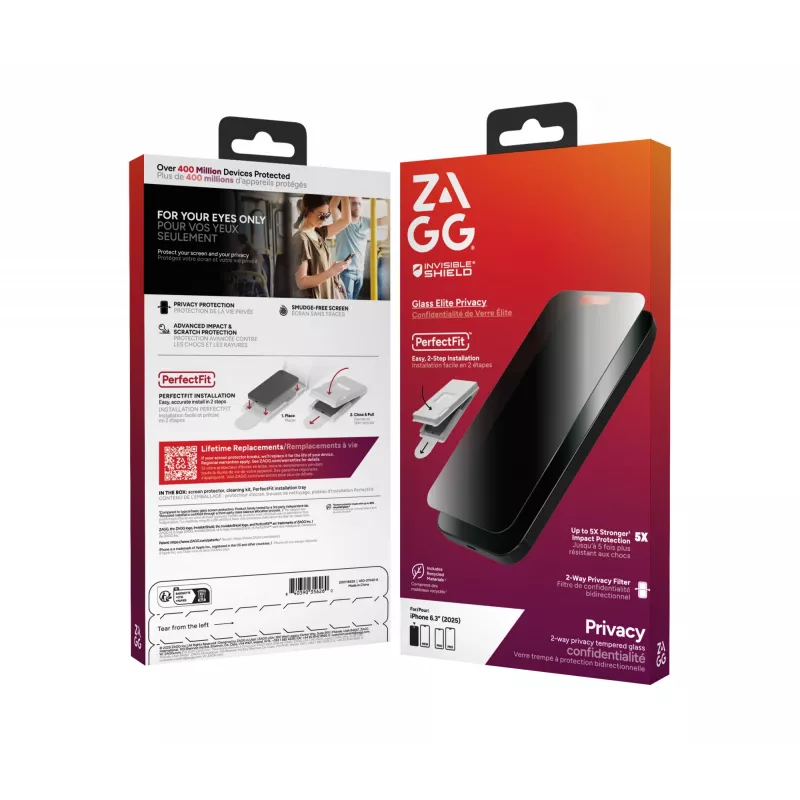 InvisibleShield Glass Elite Privacy ekrāna aizsargs Apple iPhone 17