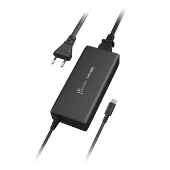 USB-C GaN lādētājs j5create JUP17140 140W PD3.1, iekštelpām, melns, 59×127×30,5 mm