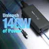 USB-C GaN lādētājs j5create JUP17140 140W PD3.1, iekštelpām, melns, 59×127×30,5 mm